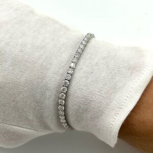 925 Silver, 14.40CTW Moissanite Tennis Bracelet